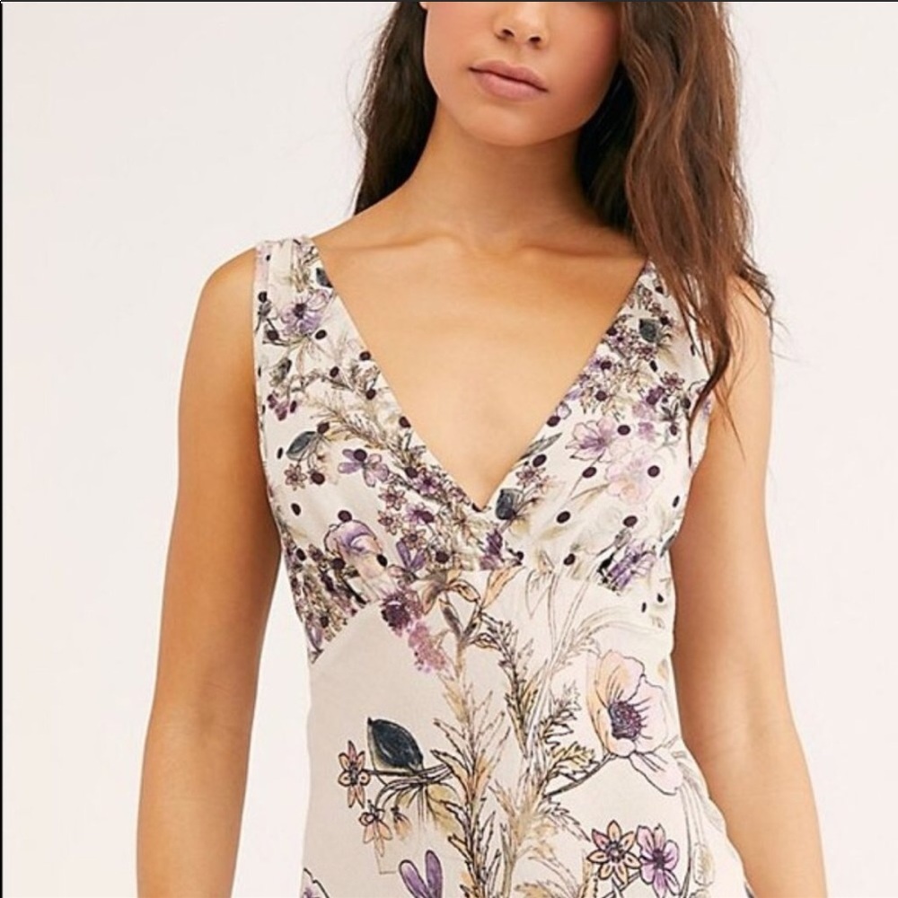 FREE PEOPLE Dress Never Too Late Maxi Smoke Combo